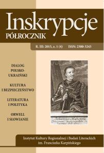 Okładka czasopisma naukowego „Inskrypcje. Półrocznik” nr 1/2015